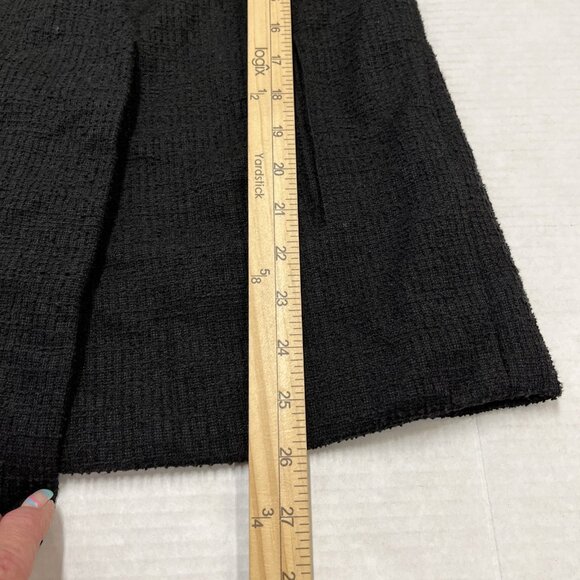 Rachel Zoe Blazer Womens M Black Textured Knit Jacket Ruched Sleeves Open Front - Picture 6 of 7